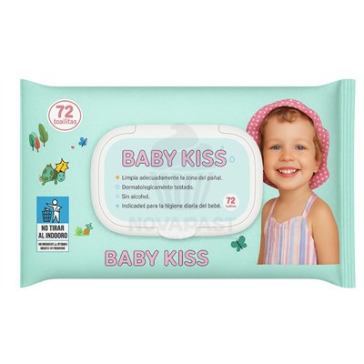 Toallitas Húmedas Baby Kiss Paq. 72 Und: Suavidad y Cuidado