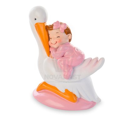Stork Girl Baptism Figurine - Perfect Keepsake Gift
