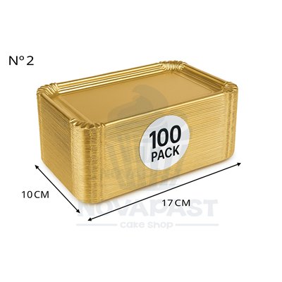 GOLD SQUARE TRAYS No.2 10X17 (100 UNITS)