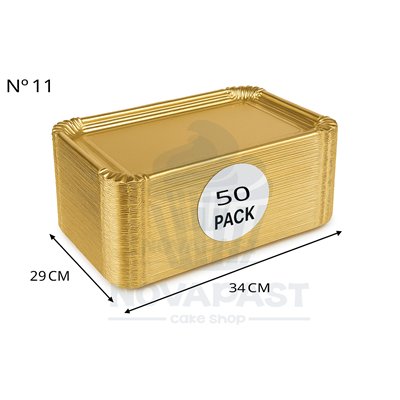 BANDEJAS DE OURO QUADRADAS Nº11 29X34 (50 UNID)