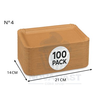 PLATEAUX EN CARTON KRAFT LIGNE SNACK Nº4 (100 UNITÉS)