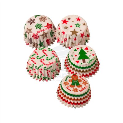 DECORA 100 CAPSULAS DE PAPEL 27X17MM XMAS