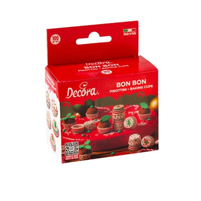 DECORA 100 CAPSULAS DE PAPEL 27X17MM XMAS