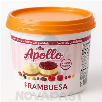 "Crema Decorativa Apollo Frambuesa - Cubo de 6 Kgs para Pastelería"