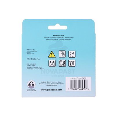 PME VELA BRILLANTE AZUL HAPPY BIRTHDAY 10X7 CM