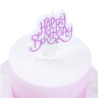 PME VELA BRILLANTE ROSA HAPPY BIRTHDAY 10X7 CM