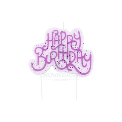 PME VELA BRILLANTE ROSA HAPPY BIRTHDAY 10X7 CM