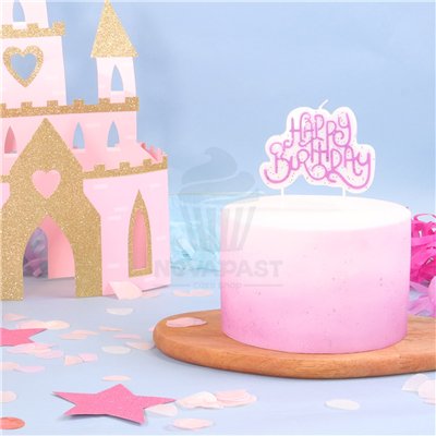 PME VELA BRILLANTE ROSA HAPPY BIRTHDAY 10X7 CM