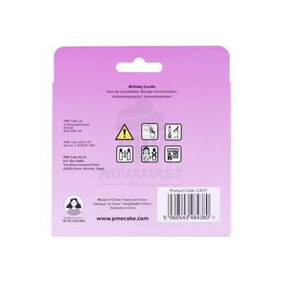 PME VELA BRILLANTE ROSA HAPPY BIRTHDAY 10X7 CM