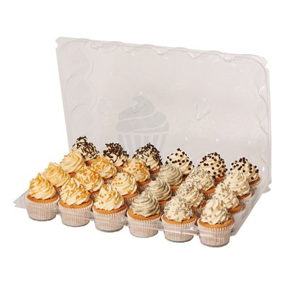 PME SET DE 3 CAJAS PORTA CUPCAKES DE 24 HUECOS PLA