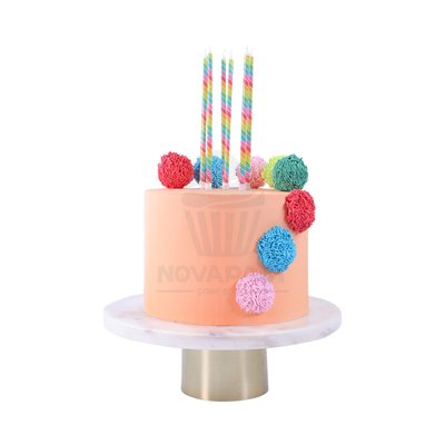 PME 6 VELAS EXTRA LARGAS+SOPORTE ARCO IRIS 18 CM