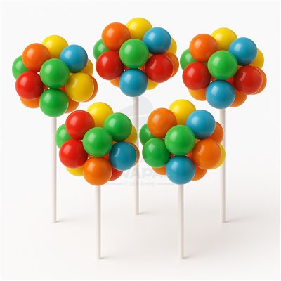 Globos de plástico y colores (5 ud) - Fiesta y diversión