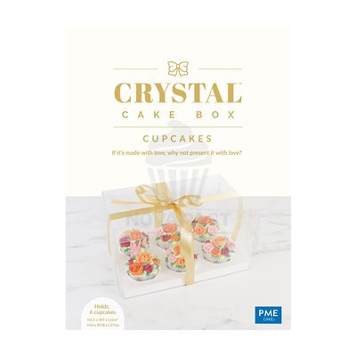 PME CRYSTAL CUPCAKES BOX FOR 6 CUPCAKES (UNIT)