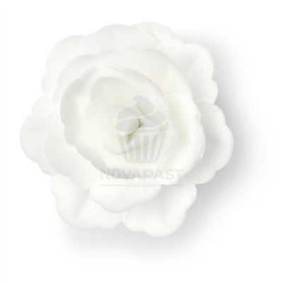 MODECOR CAJA DE 18 ROSAS DE OBLEA BLANCAS 5,5CM