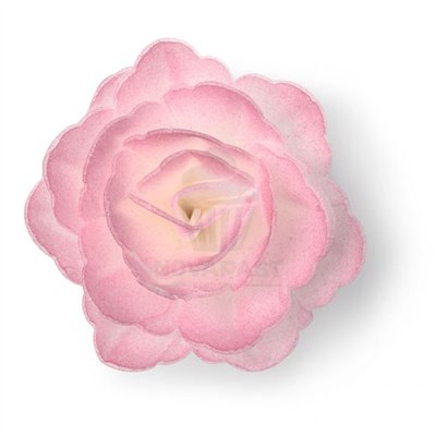 MODECOR CAJA DE 18 ROSAS DE OBLEA ROSA 5,5CM