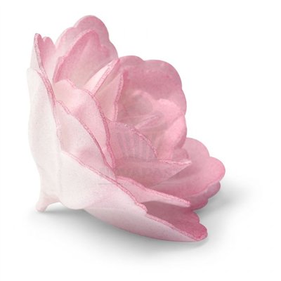 MODECOR CAJA DE 18 ROSAS DE OBLEA ROSA 5,5CM