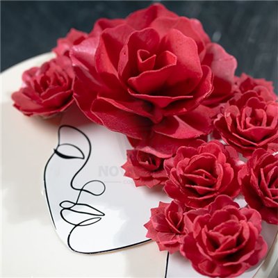 MODECOR ROSA GRANDE DE OBLEA ROJA 12,5 CM