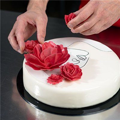 MODECOR ROSA GRANDE DE OBLEA ROJA 12,5 CM