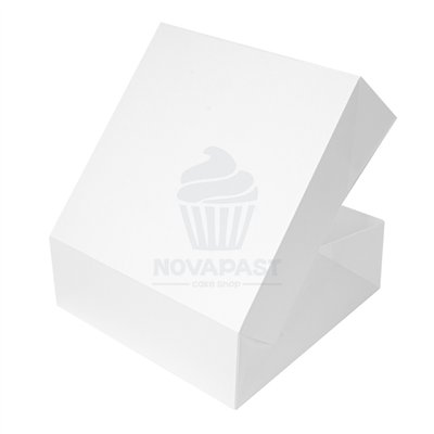 CAJA PASTELERIA RAYADA ORO/BLANCA 28X28XH10CM