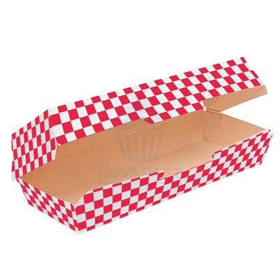 PAQ 50 CAJAS PANINI CUADROS ROJOS 26,5X12,2XH7 CM