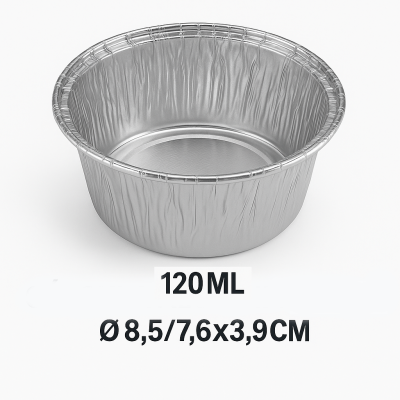 Aluminum Capsules 120ml for Baking (100 pcs)