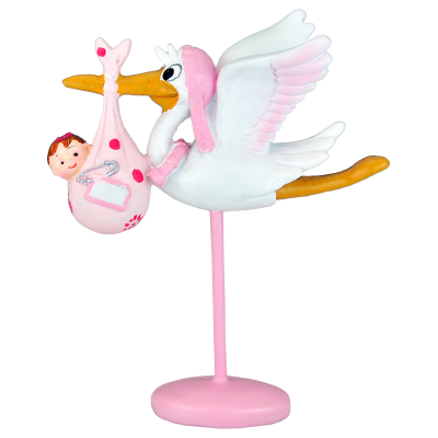 Cigüeña voladora "Rosa" (12 cm) - Encanto en miniatura