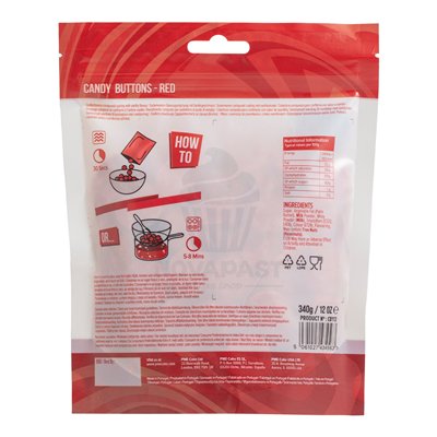 PME BOLSA 340 GRAMOS CHOCOLATE ROJO CANDY BUTTONS