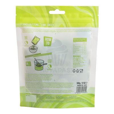 PME BOLSA 340 GR CHOCOLATE VERDE LIMA CANDY BUTTON