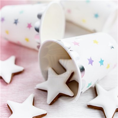 PARTYDECO SET DE 5 VASOS UNICORNIO Y ESTRELLAS