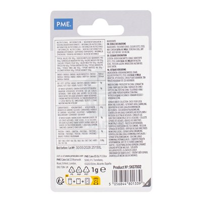 PME BOTE 1 GR. GLITTER COMESTIBLE ESTRELLAS PLATA