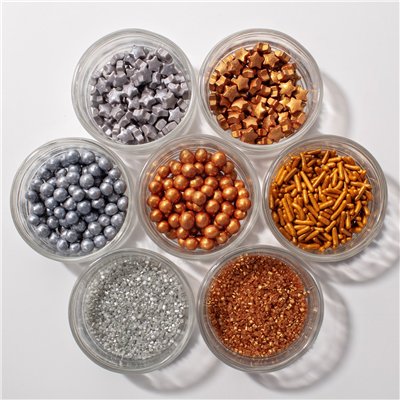 PME SET 7 SOBRES SPRINKLES ORO/PLATA 180GR