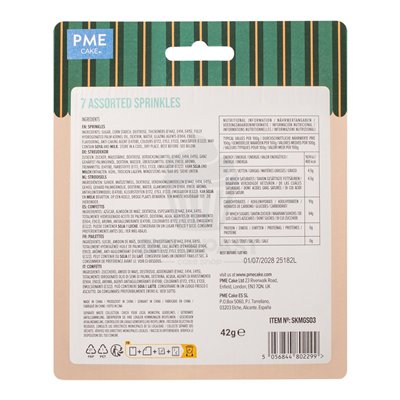 PME SET 7 SOBRES SPRINKLES CELESTE/PLATA 180GR