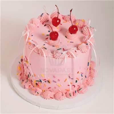 PME SET 8 TOPPERS CON LAZO PARA TARTAS ROSA CLARO