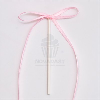 PME SET 8 TOPPERS CON LAZO PARA TARTAS ROSA CLARO