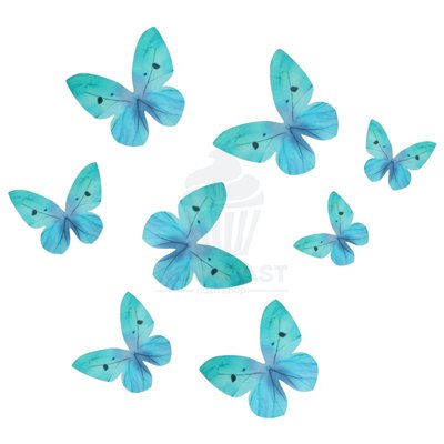 WILTON SET DE 8 MARIPOSAS DE OBLEA AZULES 3D