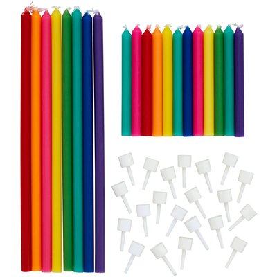 WILTON 20 Long & Standard Candles, 15cm & 5.5cm, Colorful