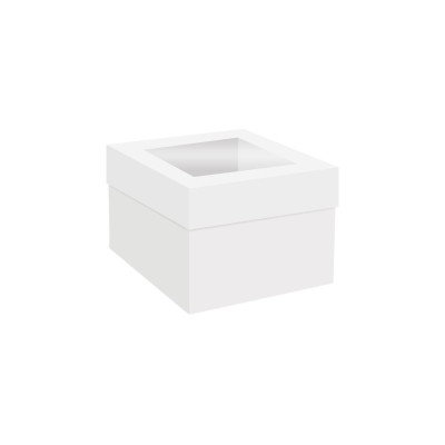 White Cake Box with Window 15x15x15 cm