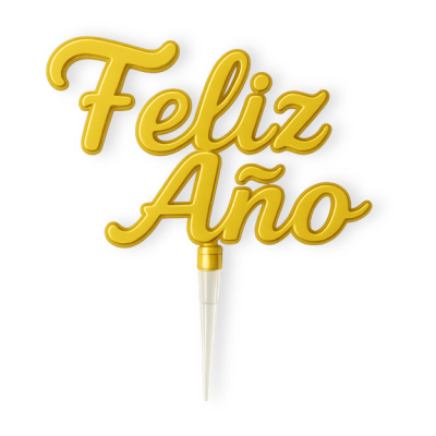 Golden Happy New Year Sticks 50x70mm - 50 Pack