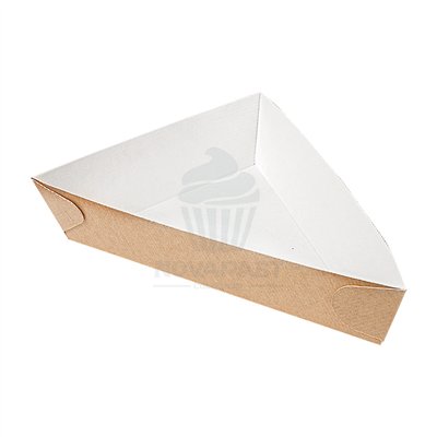 Pack 100 Kraft Triangular Trays 23x23x4cm