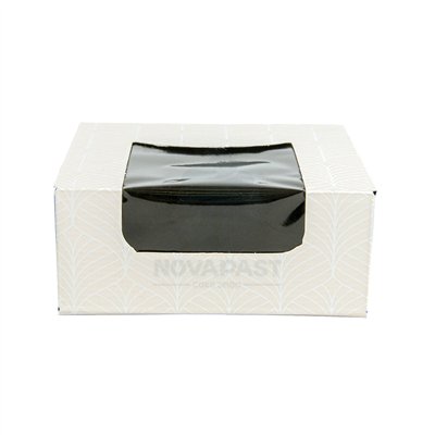 White Box w/Window Black Int. 10x10xH4 cm