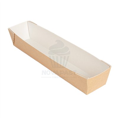 Set of 50 Kraft Paper Trays 30x7x5 cm