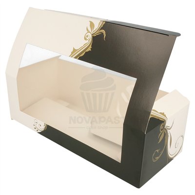 "JULY" PASTRY BOX WITH WINDOW 26X11X8CM
