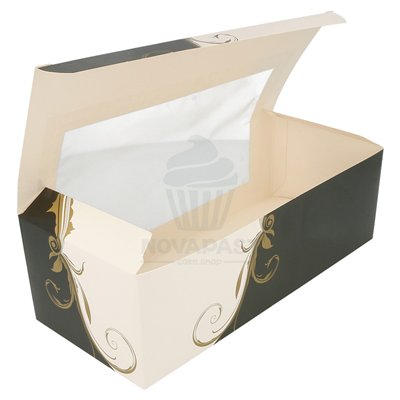 "JULY" PASTRY BOX WITH WINDOW 26X11X8CM