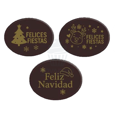 "SET 48 CHOCOLATE LABELS HAPPY HOLIDAYS L4.5CM"