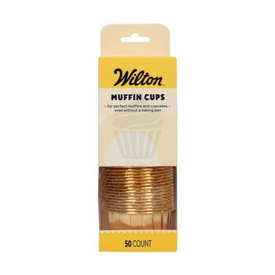 WILTON SET 50 CAPSULAS MUFFIN CUP ORO