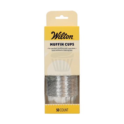 WILTON SET 50 CAPSULAS MUFFIN CUP PLATA