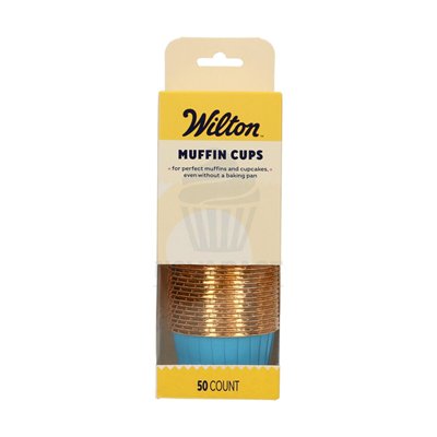 WILTON SET 50 CAPSULAS MUFFIN CUP AZUL