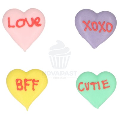 WILTON SET 8 DECORACIONES AZUCAR LOVE CORAZONES