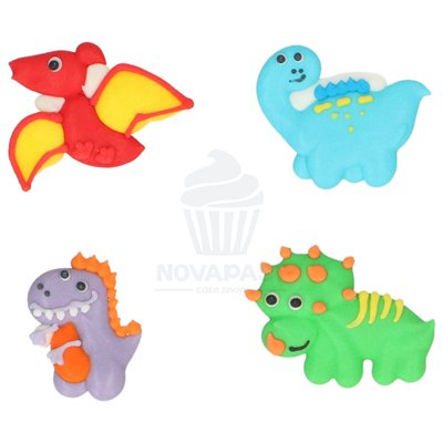 WILTON SET 8 DECORACIONES AZUCAR HAPPY DINOS