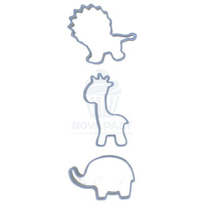 CONJUNTO WILTON 3 CORTADORES ANIMAIS + ROLO